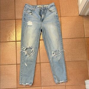 Guess High Rise Light Blue Distressed Jeans
